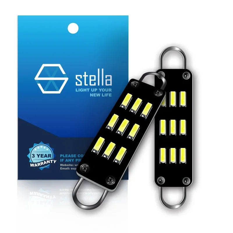STELLA 2pcs LED Rigid Loop 44mm Festoon C5W Car Interior Bul