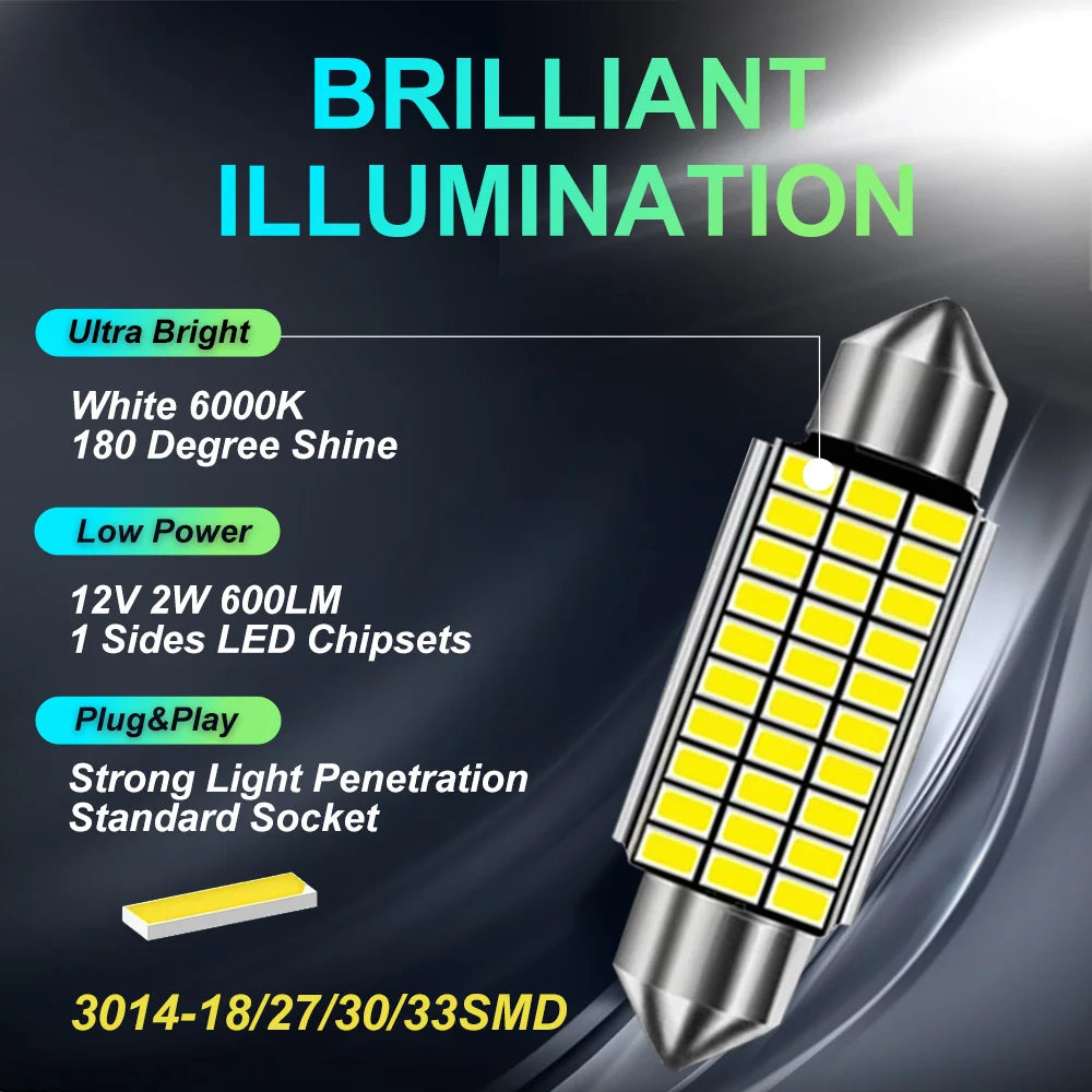 10pcs Festoon 31mm 36mm 39mm 41mm High Quality Super Bright 