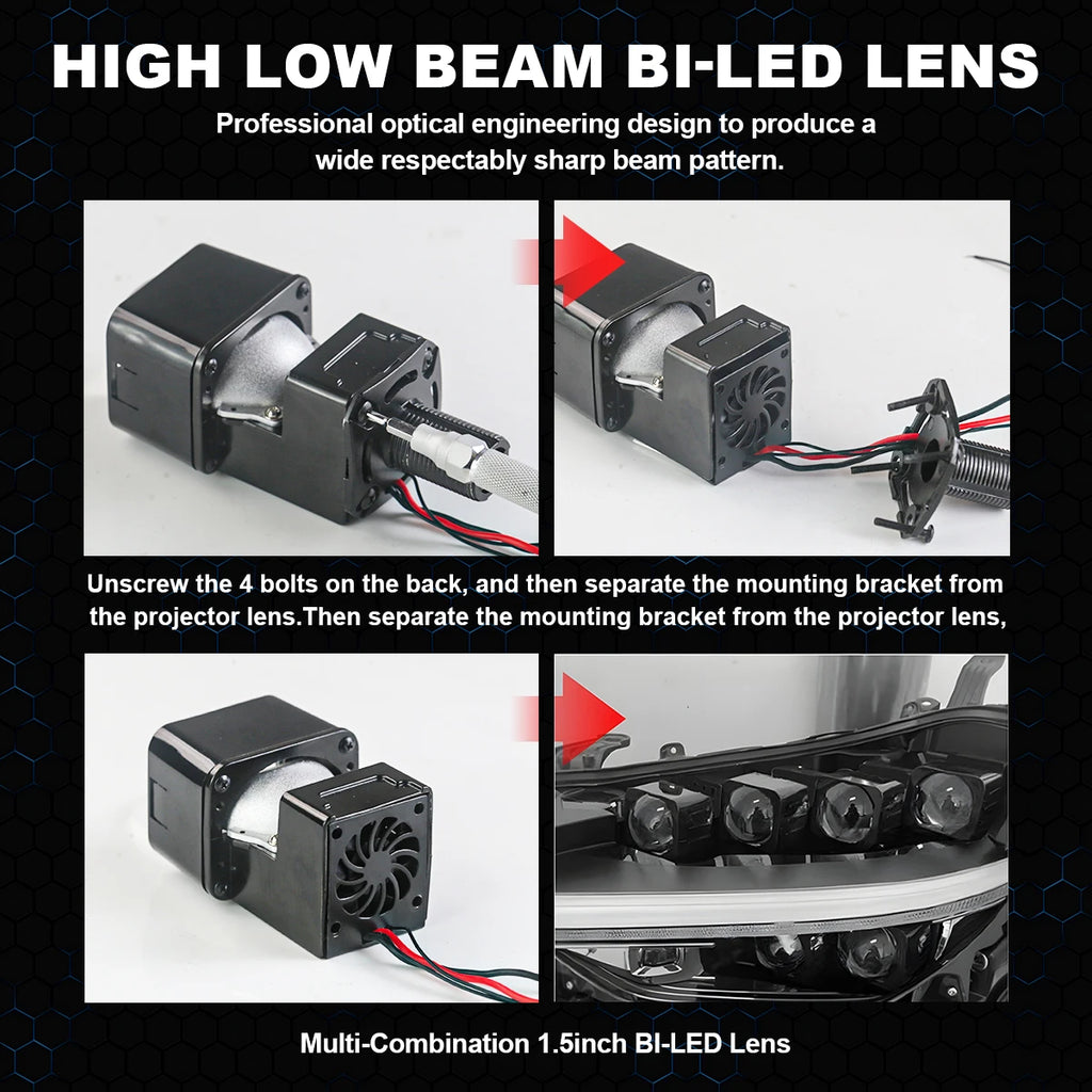 12V Motorcycle 1.5 Inch mini Bi Led Projector Lens Headlight