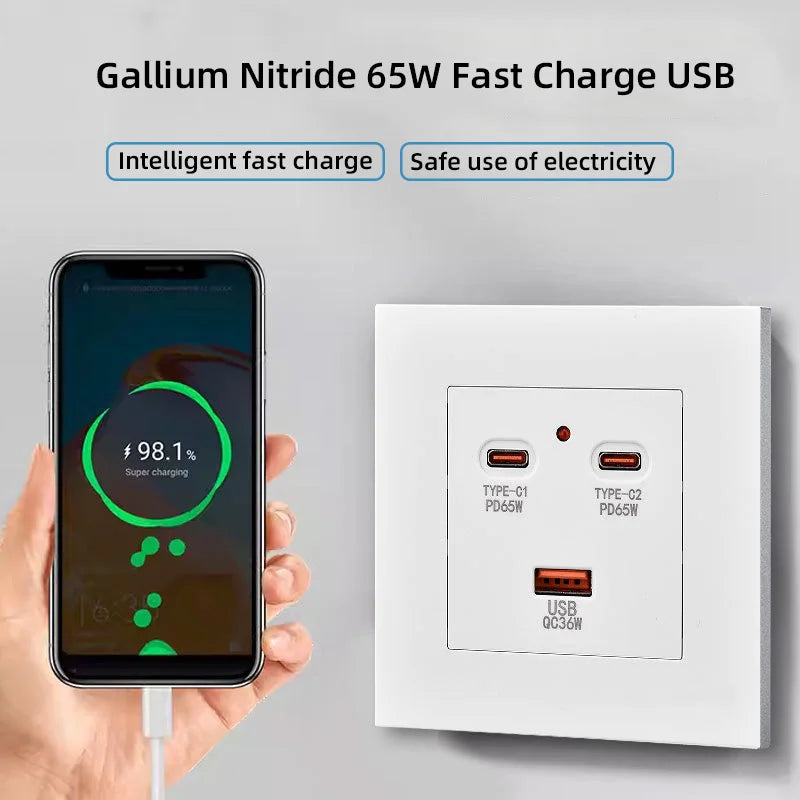High-End New Pop Gallium Nitride USB Socket 65W Fast Chargin