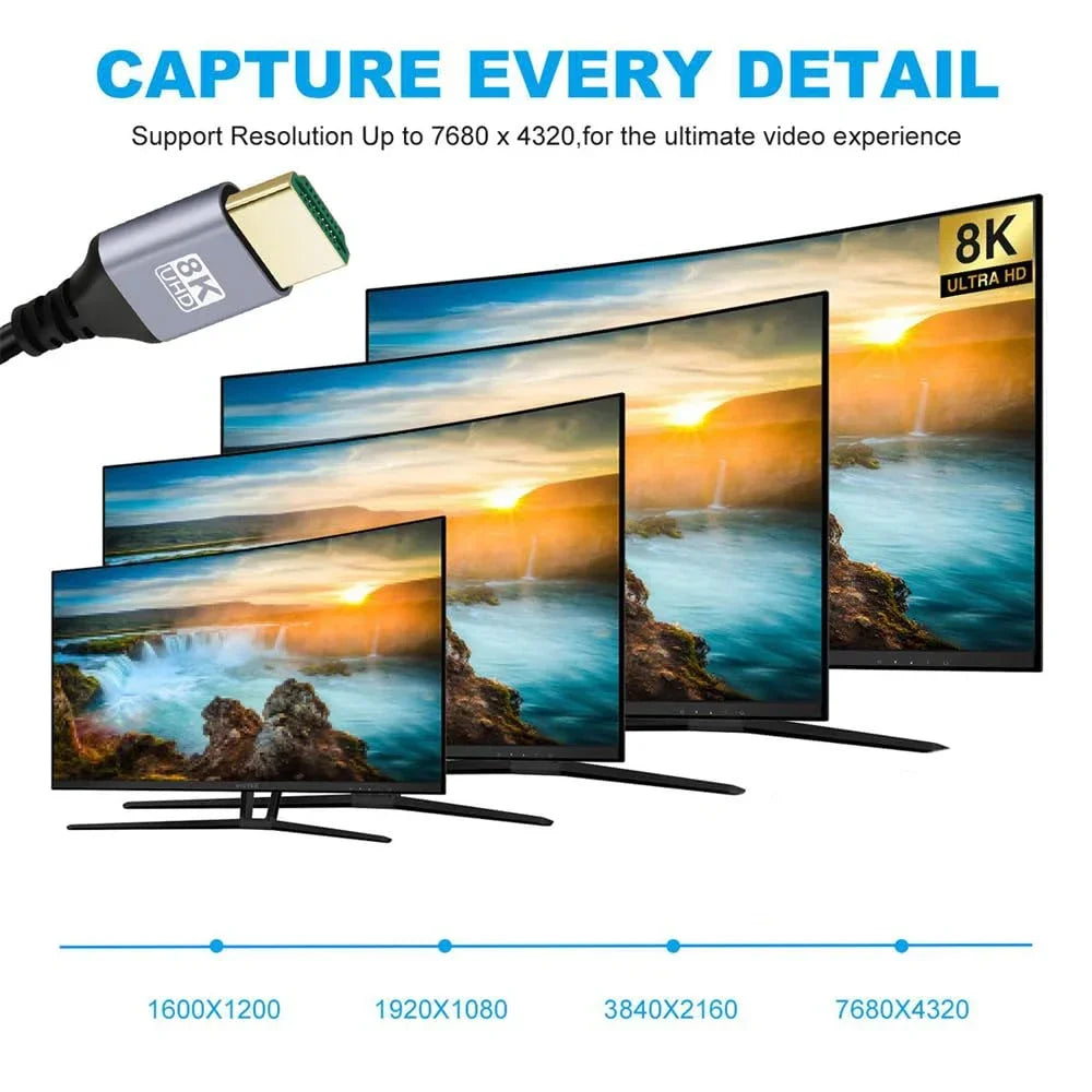 Mini/Micro HDMI-Compatible 8K UHD Cable 90 Degree Up/Down/Le