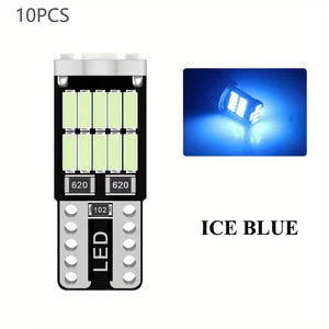10PCS T10 W5W LED Bulbs - 6000K Cool White 4014 26SMD Canbus Fits 168 194 5w5 for Car Interior & Signal Lights Upgrade