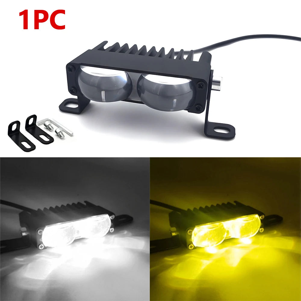 Mini LED Headlight Bumper Fog Lamps Projector Lens Car Grill Light Work Light Auxiliary Driving Lights for Car Motorcycle