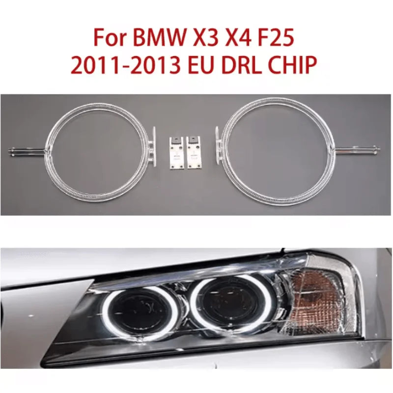 DRL Chip For BMW X3 X4 F25 2011 2012 2013 EU White Light Angel Eye Acrylic Tube Strips Daytime Running Light