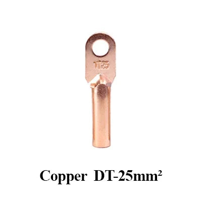 Wire Crimp Connector Car Auto Copper Terminal Block DT-10/16/25/35/50 Battery Cable Crimp Terminals Soldered Copper Crimp Lugs