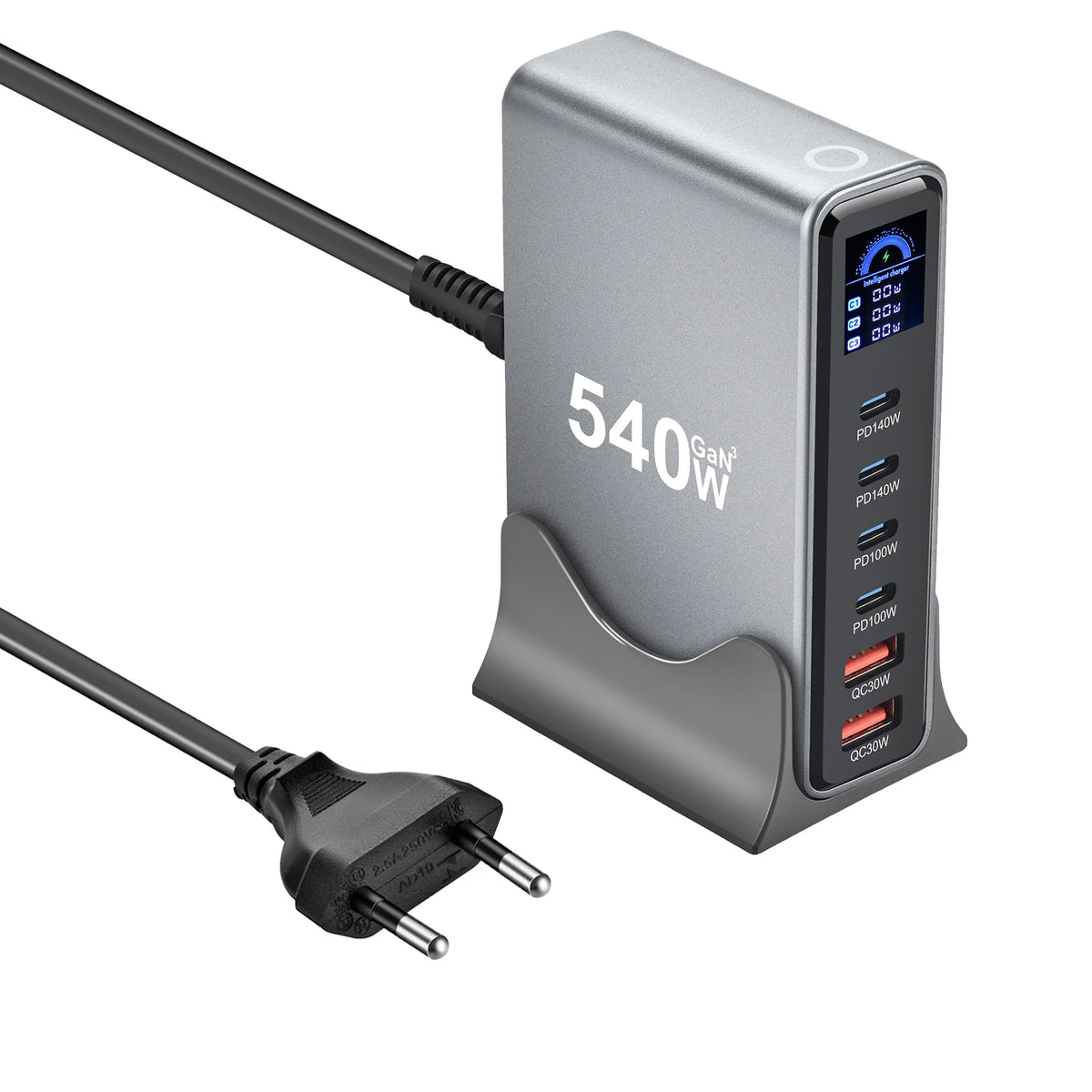New 540W Desktop GaN Charging Station with Display Multi-por