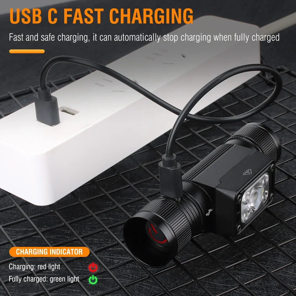 BORUiT HP340/HP350 LED Powerful Headlamp Type-C Rechargesble