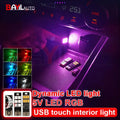 1/2/4Pcs Portable Mini Car Atmosphere Light 5730 USB 6 LED L
