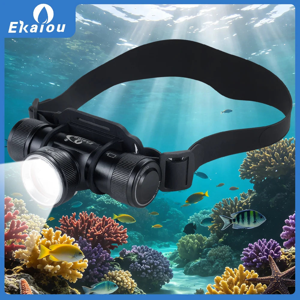 2026 New SFT40 LED Diving Headlamp 3000 Lumen Waterproof Und