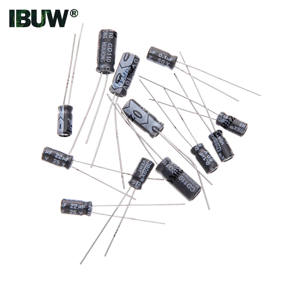 15Values 200pcs Electrolytic Capacitor Organization Storage 