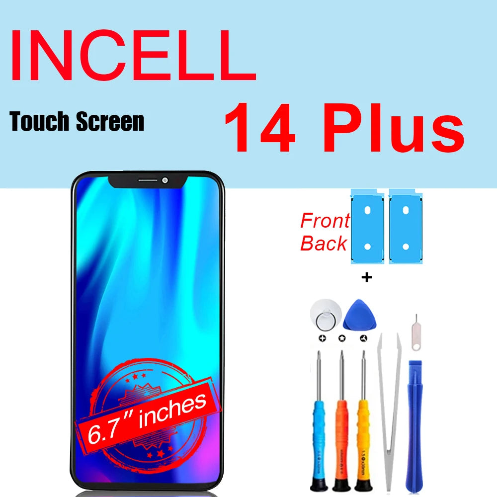 PINZHENG High Quality Screen INCELL LCD OLED For iPhone 14 Pro 15 Plus 13 Pro Max Display For iPhone Replacement With Tools