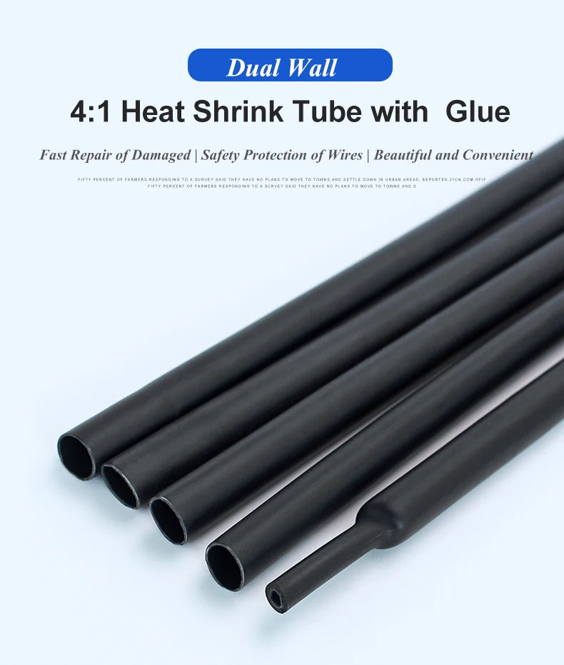 1 M 4 1 Dual Wall Tubing Sleeve Wrap Wire Cable Kit 4 6 8 12
