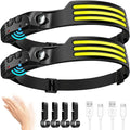 COB LED Headlamp Induction Head Lamp Built-in Battery USB Re