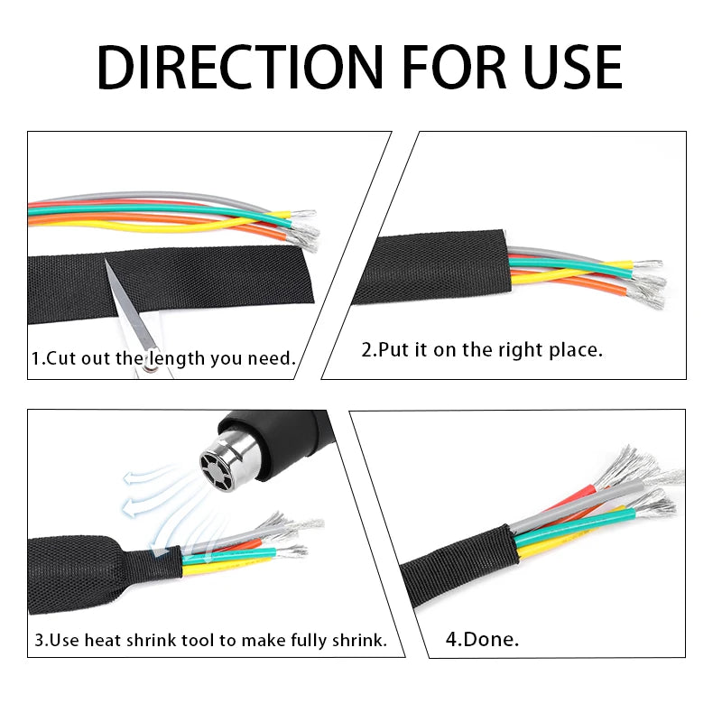 PET Braided Cable Sleeve Heat Shrink Tube 4mm-30mm Insulatio