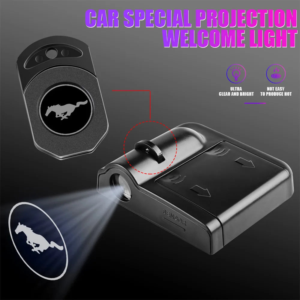 1/2pcs LED Car Logo Door Welcome Light Wireless Projector La