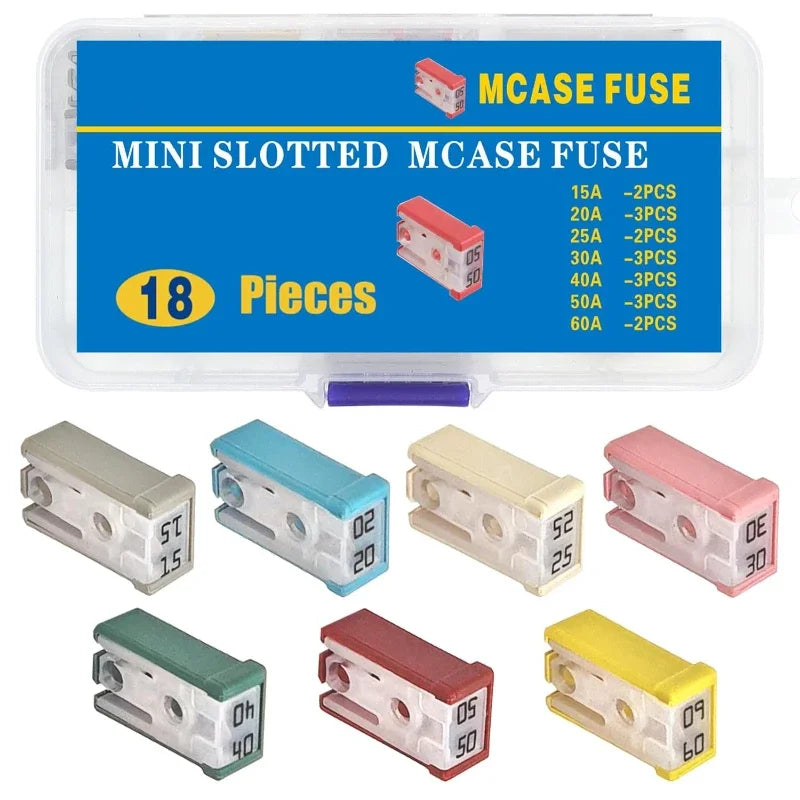 18pcs Car Fuses Assortment Kit Square Special Fuse Sleeve Ki
