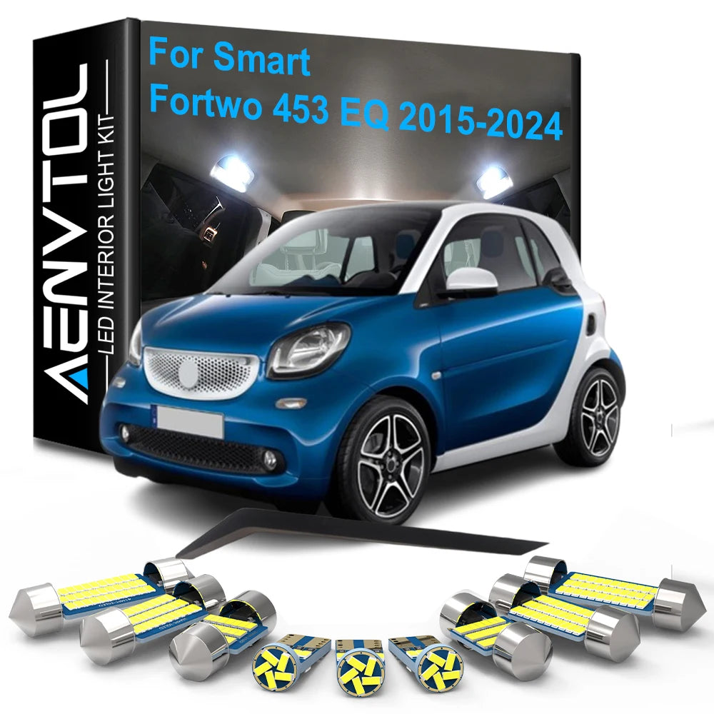 8pcs Car LED Interior Light Bulbs Canbus For Smart Fortwo 45
