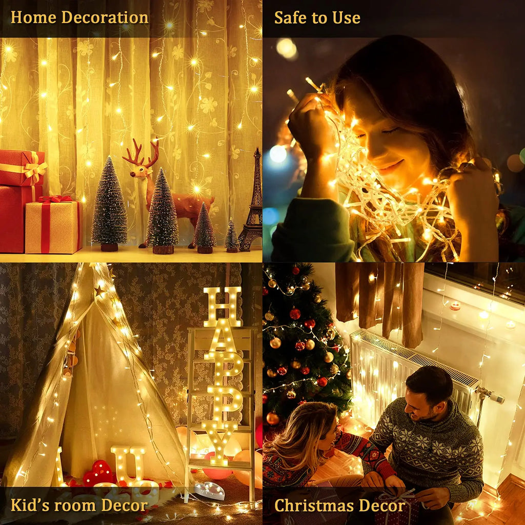 1/3/4/10M LED Fairy Garland Light Battery Powered Outdoor Wa