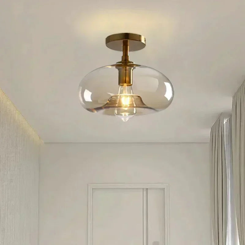 Nordic LED High quality glass pendant light Gold coloured he