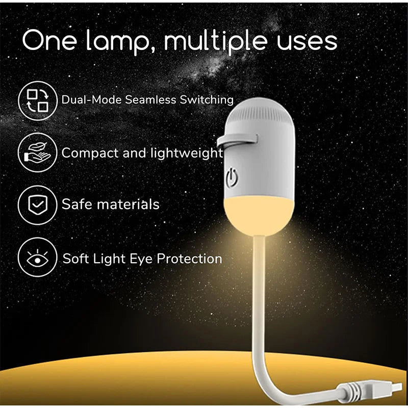 2 In 1 Usb Mini Galaxy Star Projector Night Light 12 Films S