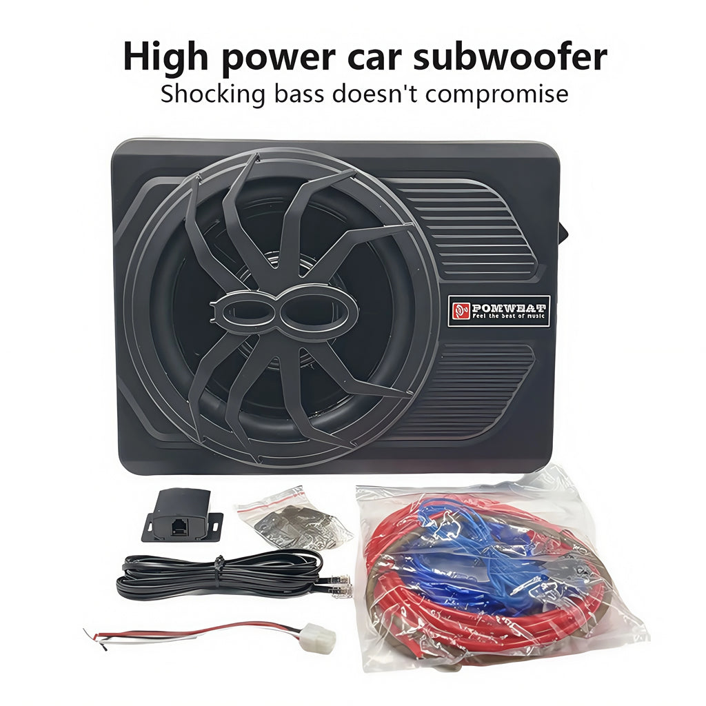 10 Upgrade 800W Slim Under Seat Powered Car Subwoofer with B