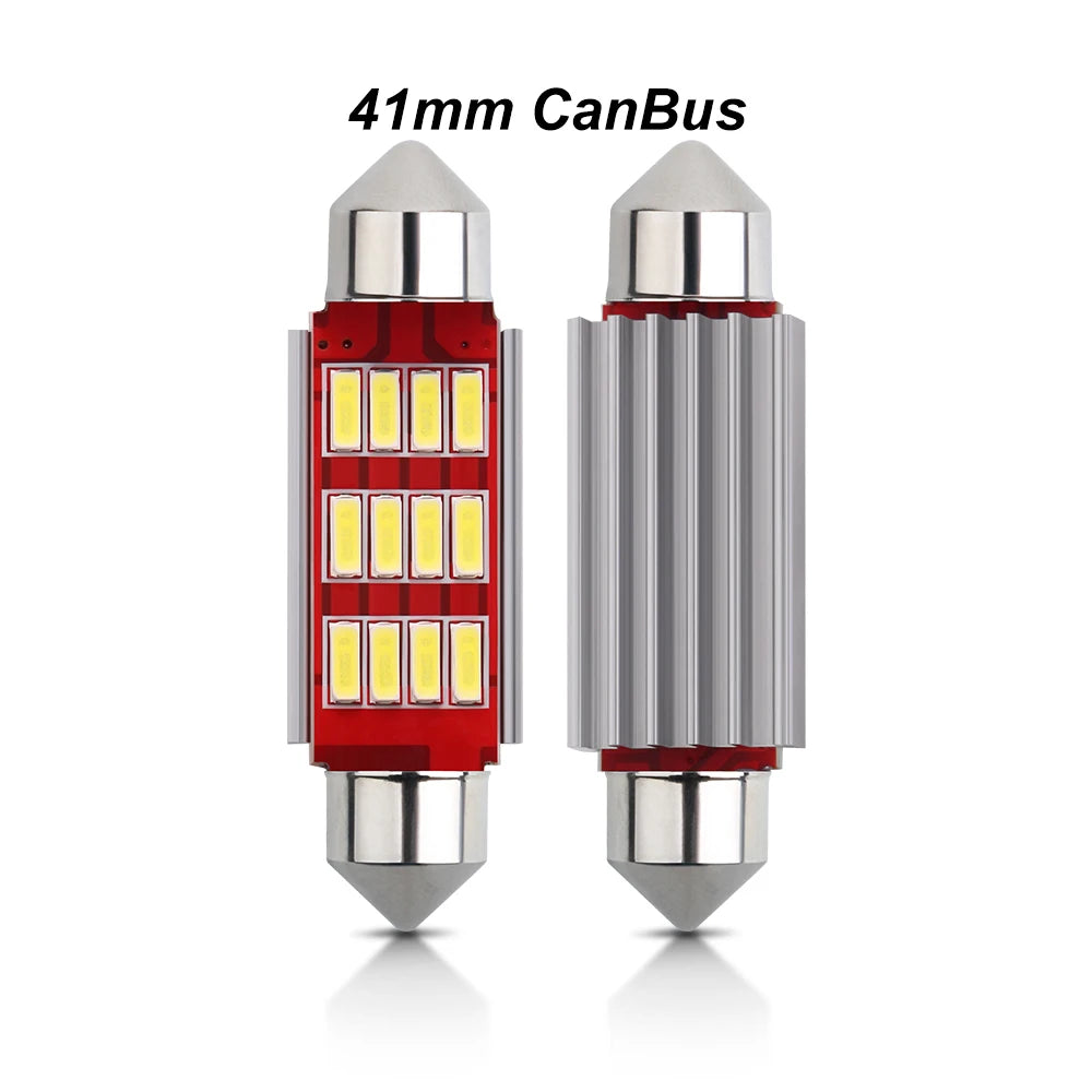 10pcs Canbus New IC 12V C5W C10W Led Bulb 31mm 36mm 39mm 41mm Car Festoon Light Interior Dome Reading Lights 6000K Pure White