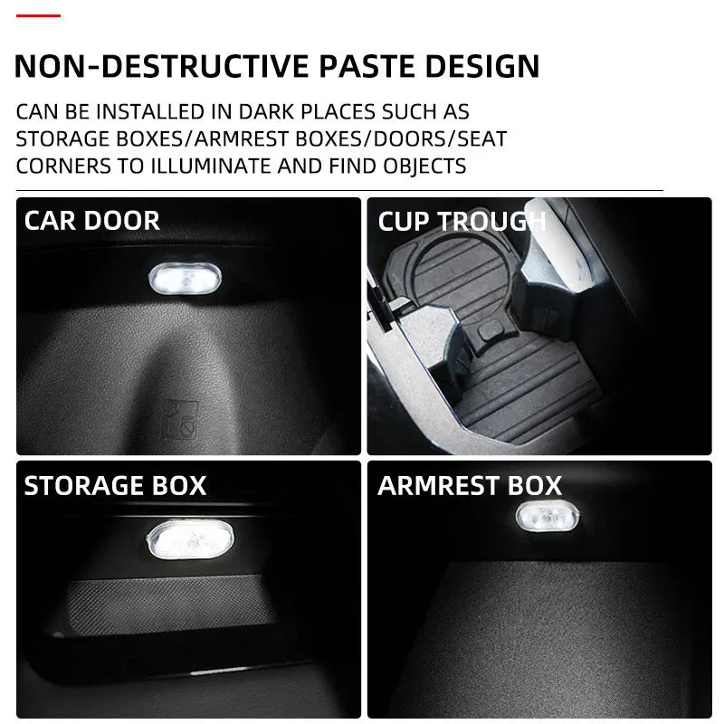 Car Interior Wireless Mini USB Charging LED Touch Light Mult