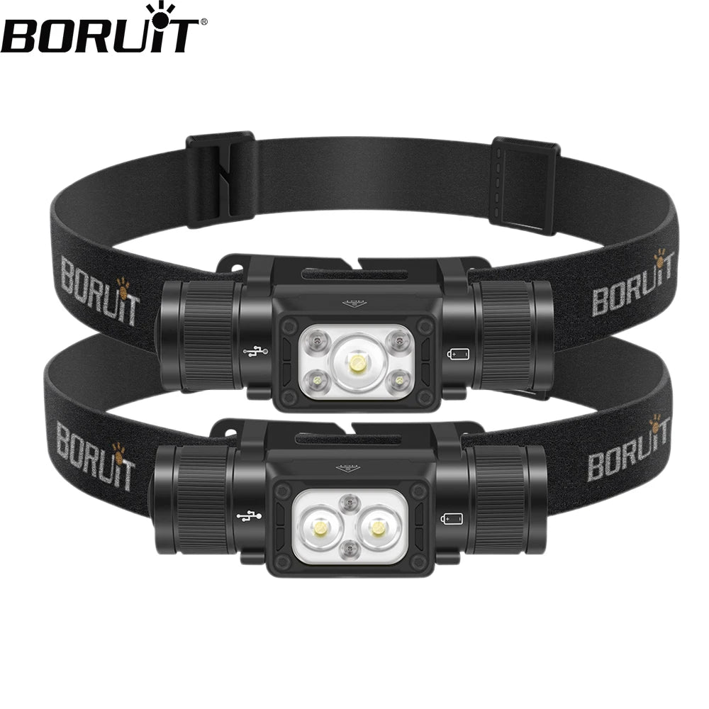 BORUiT HP340/HP350 LED Headlamp Type-C Rechargesble Powerful