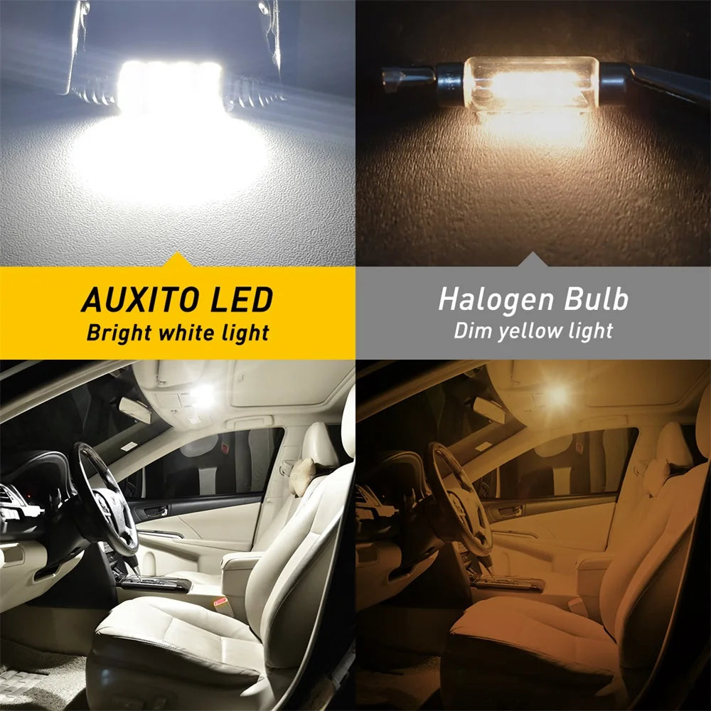 2Pcs AUXITO LED C5W C10W 39mm 41mm 42mm LED Festoon Canbus E