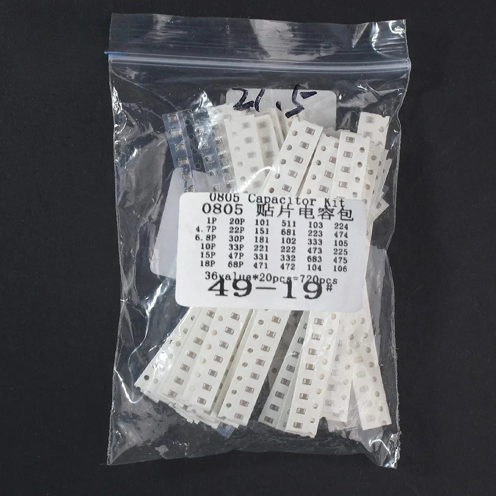720pcs 0603 0805 1206 SMD Ceramic Capacitors Assortment Kit 