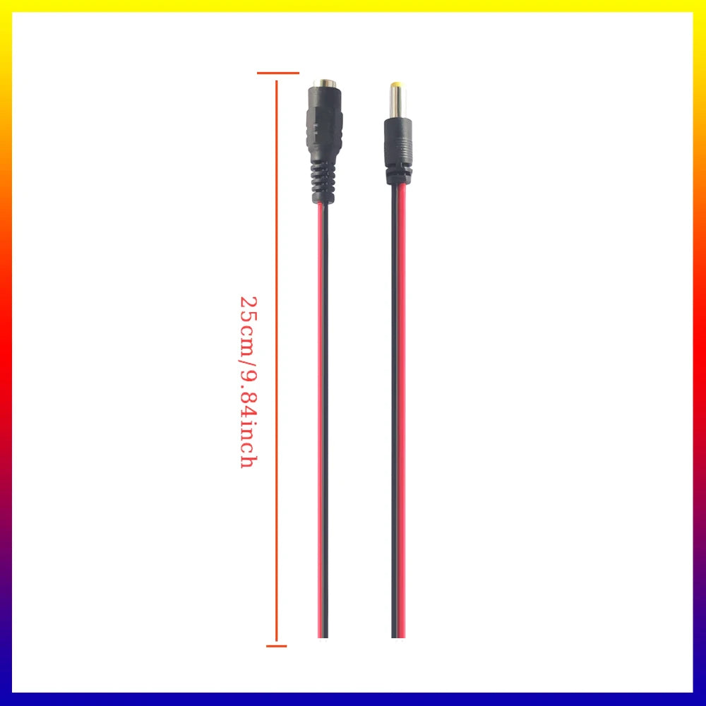 10pcs/Lot Male Female Plug DC 12V Power Pigtail Cable Jack F