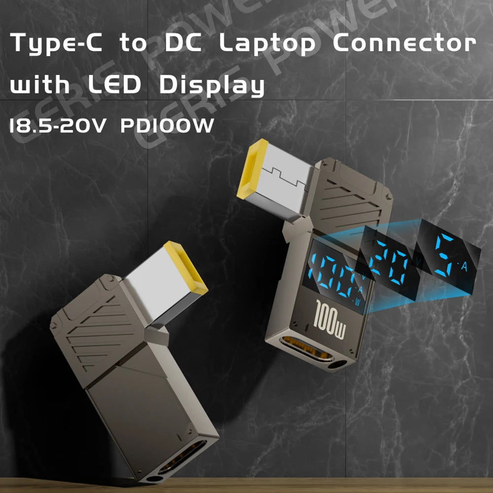 LED Display PD 100W Laptop Power Supply Adapter Charger Conn