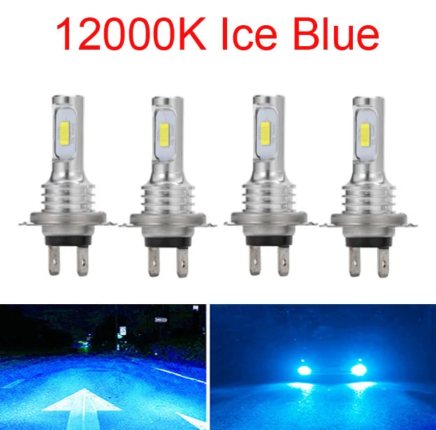4PCS H7 LED H4 Headlight Bulbs High Low Beam 6000K White Lights Car Fog Lights Auto DRL H11 CSP Chips 12V 24V 80W 3000K 4300K