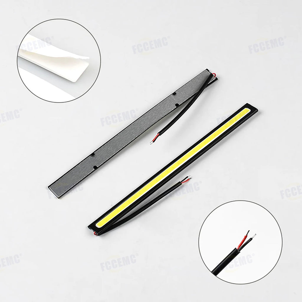 2pcs Ultra Thin Bright LED Car COB Daytime Running Lights Wa