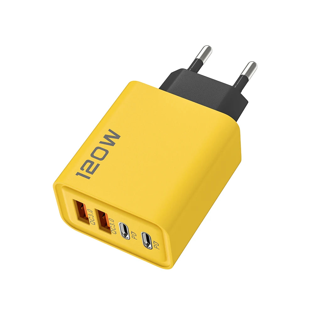 USB C PD Charger Quick Charge 3.0 Type C USB Phone Chargers Adapter For iPhone 16 15 Samsung Xiaomi Huawei 4 Ports Fast Charging