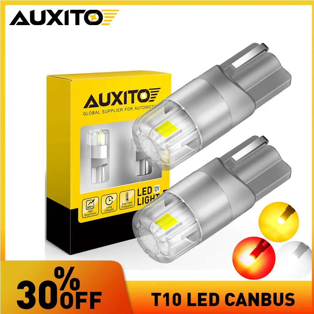 AUXITO 2Pcs T10 LED Canbus W5W LED Lamp 168 194 2824 Bulb 60