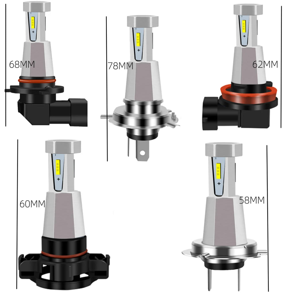 2Pcs New Sides H7 H4 LED Headlight Bulb H11 H1 Fog Light Wir