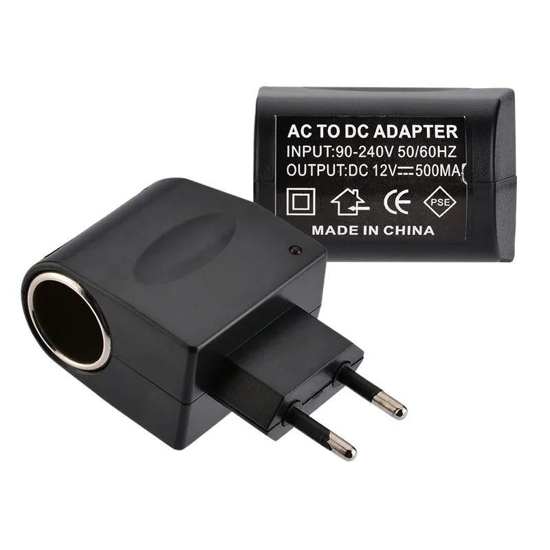 AC 220V To DC 12V Car Cigarette Lighter Adapter EU US Plug C