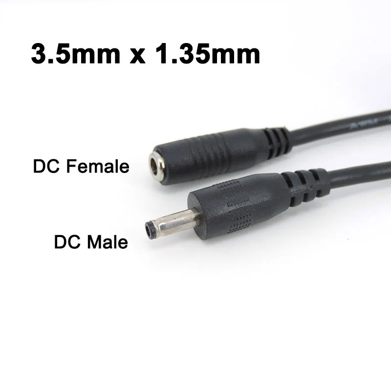 DC Female to Male Extension Cord 5V 2A 3.5x1.35mm / 12V 5A 5
