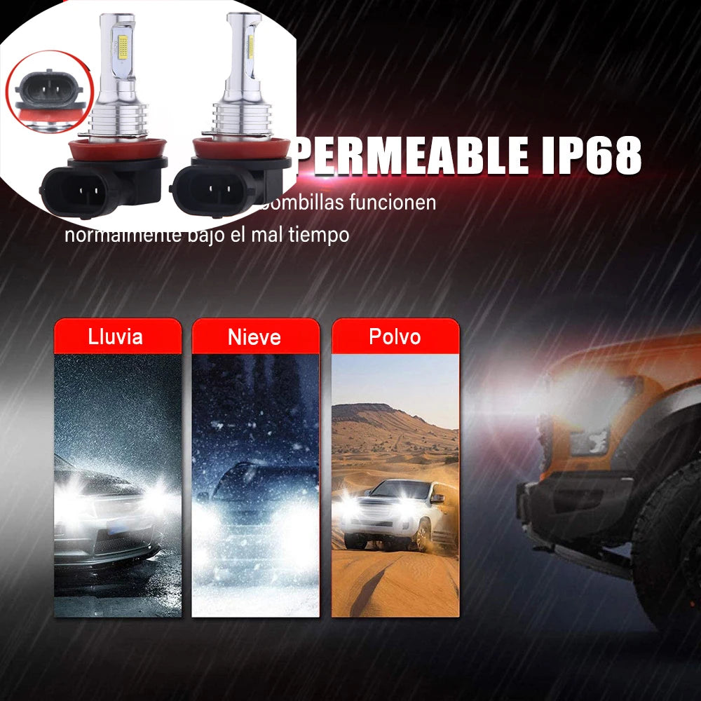 2Pcs New H8 H11 LED Car Headlight Kit H16JP 9005 HB3 9006 HB