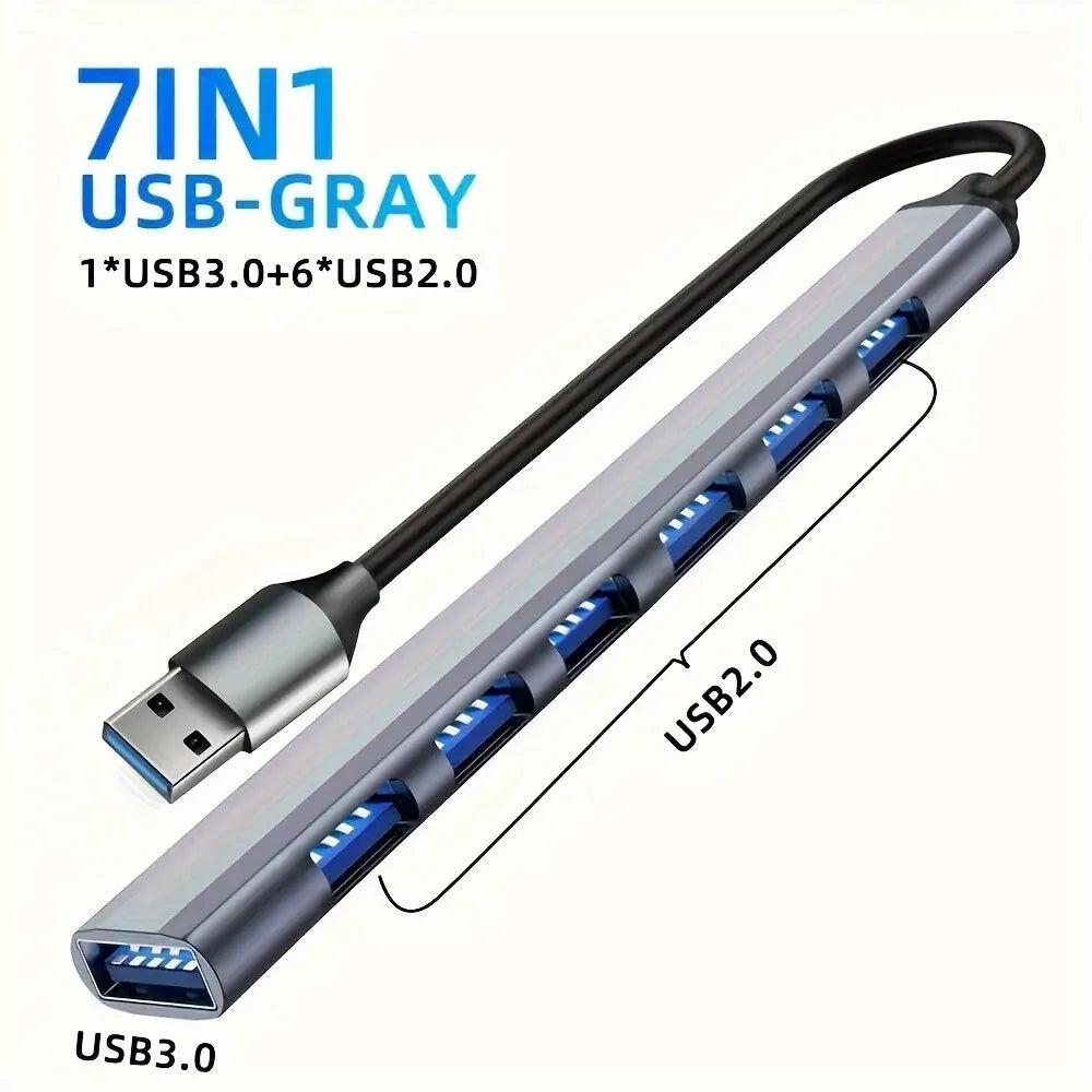 USB C Hub 3 0 Aluminum 7 in 1 USB Extender Splitter with 1 U