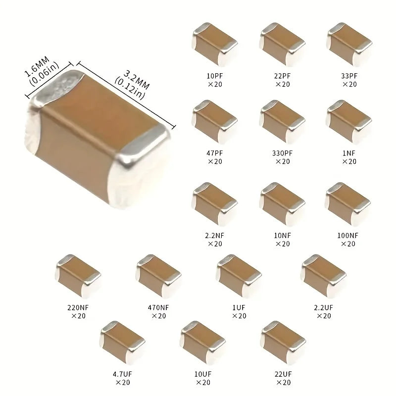(Industrial SMD Capacitor Components)320pcs 1206 SMD Capacit