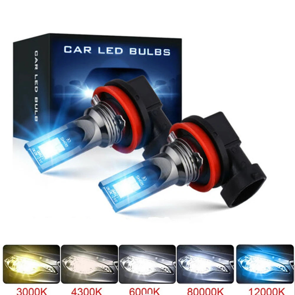 2Pcs H11 H8 H9 H10 H1 H3 9005 9006 LED Headlight Car Fog Lig
