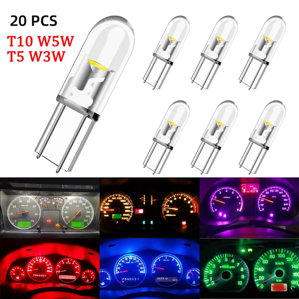 10/20/100pcs T5 T4.2 T3 Led W3W w1.2w W5W Car Interior Light