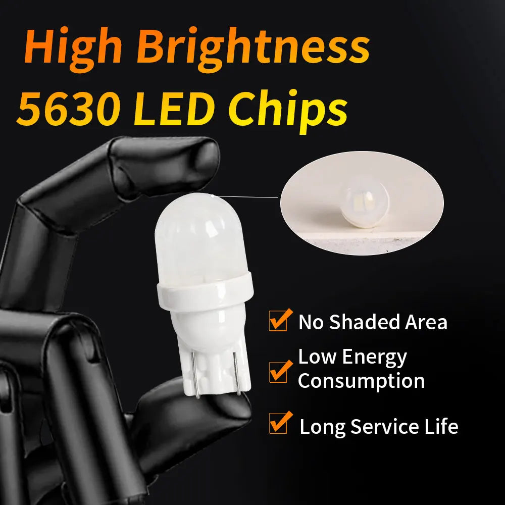 2PCS Ultra Bright T10 W5W 168 5630 LED Turn Reading Signals 