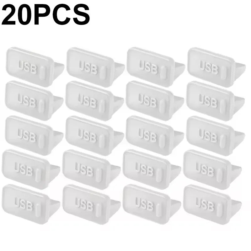 60/40/20/10PCS USB A Dust Plugs for Laptop Notebook PC USB Charging Ports Protectors Silicone Dustproof Caps Dustplug Cover