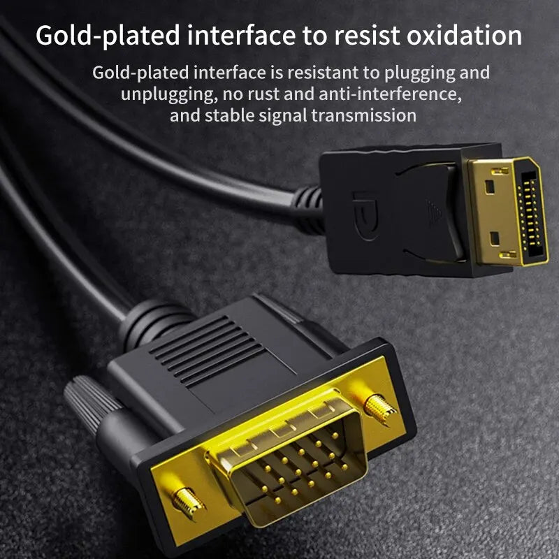 DP TO VGA Cable DisplayPort to VGA Adapter Conversion HD Vid