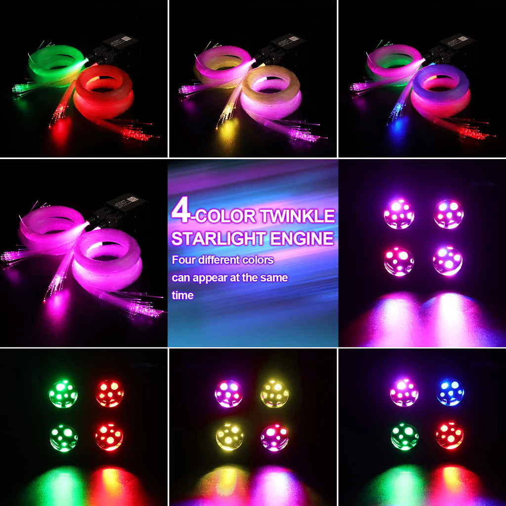 36W 4 Port Starlight Headliner Kit with Shooting Stars for C