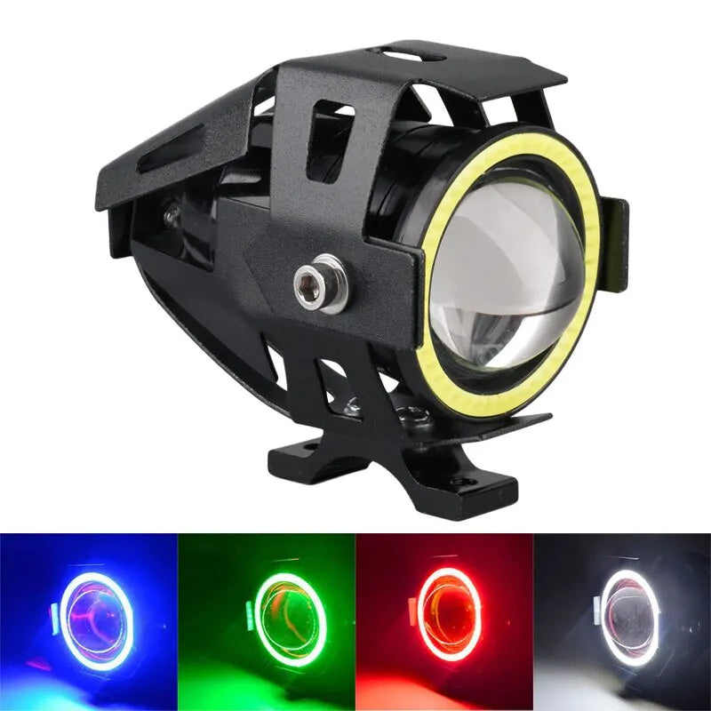 Motorcycle Headlight Fog Lights Super Bright Abgle Eyes Addi