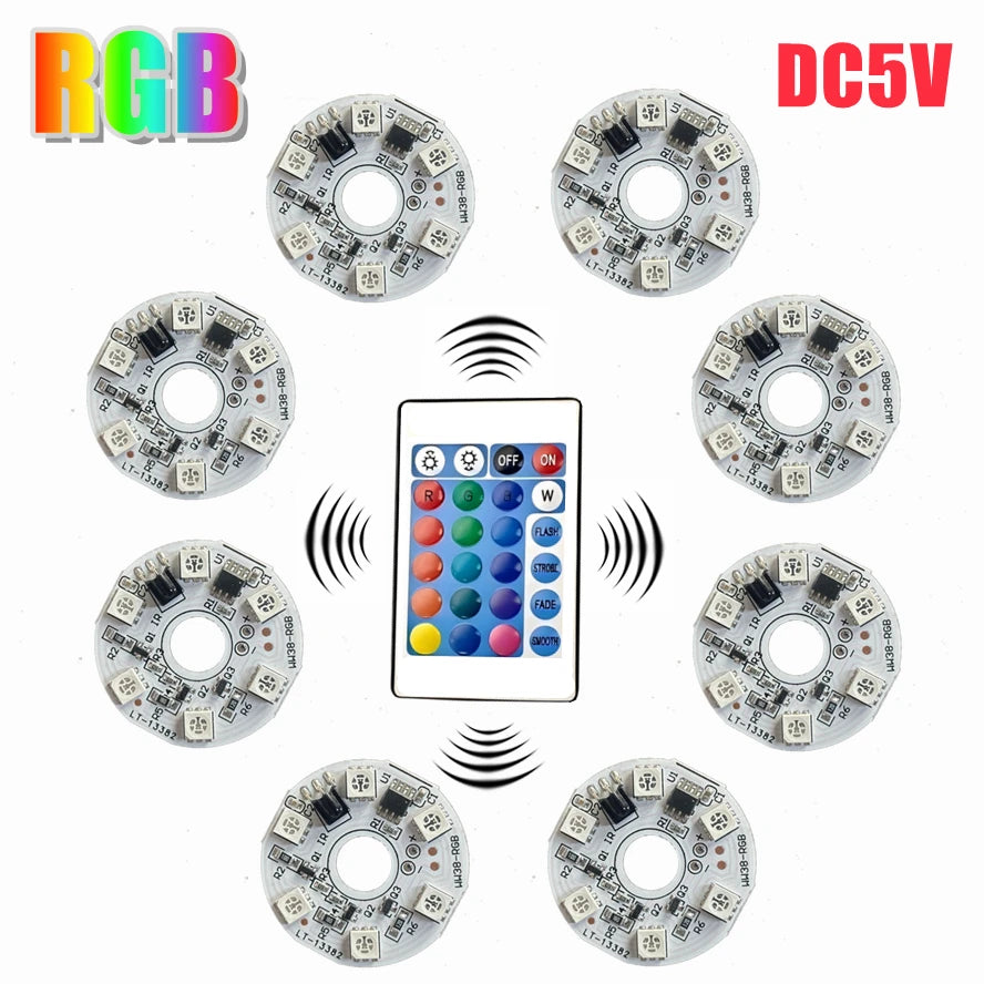 10 1PCS 5V RGB LED Lights Plate Linkage Control Colorful Sou